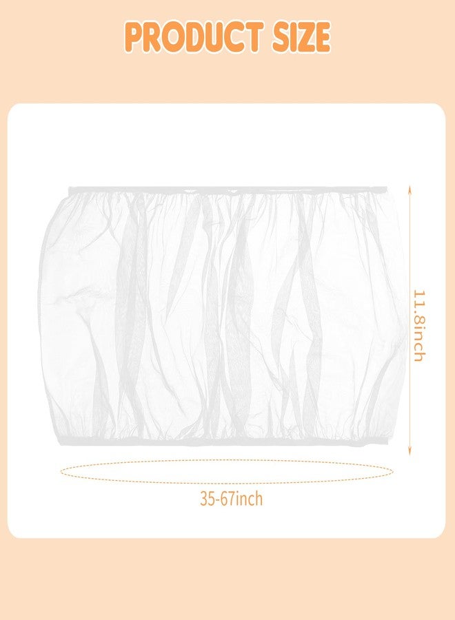 Clofiak Bird Cage Cover, Circumference 40-68 inches Bird Cage Seed Catcher, White Bird Cage Net Cover, Adjustable Bird Cage Netting for Parrot Enclosures, Round Square Cages - Image 2